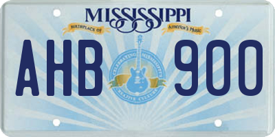 MS license plate AHB900