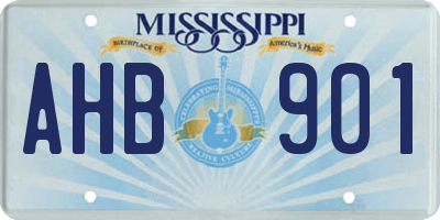 MS license plate AHB901