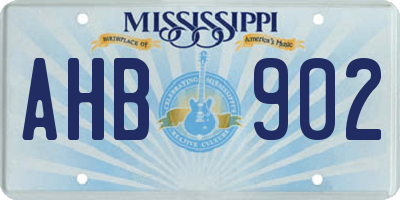 MS license plate AHB902