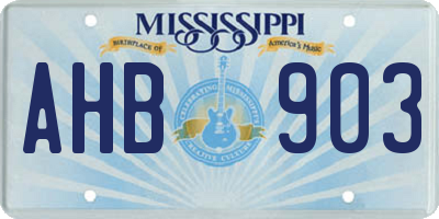 MS license plate AHB903