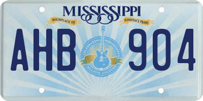 MS license plate AHB904