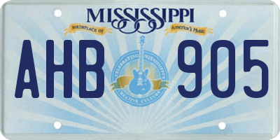 MS license plate AHB905