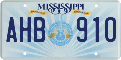 MS license plate AHB910