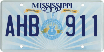 MS license plate AHB911