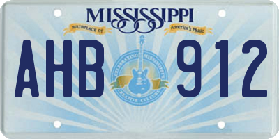 MS license plate AHB912