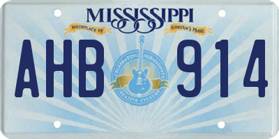 MS license plate AHB914