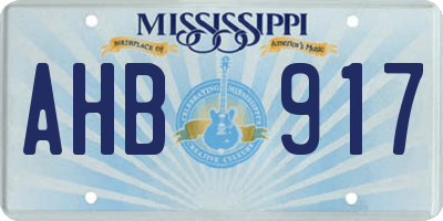 MS license plate AHB917