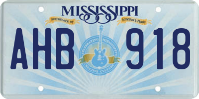 MS license plate AHB918