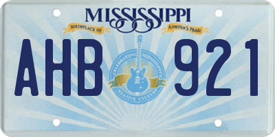 MS license plate AHB921