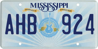 MS license plate AHB924
