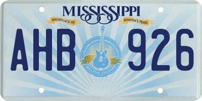 MS license plate AHB926