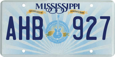 MS license plate AHB927