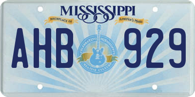 MS license plate AHB929