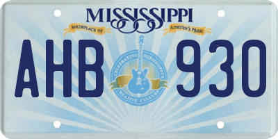 MS license plate AHB930
