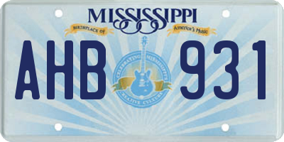 MS license plate AHB931