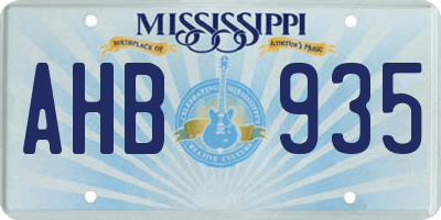 MS license plate AHB935