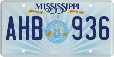 MS license plate AHB936