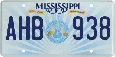 MS license plate AHB938