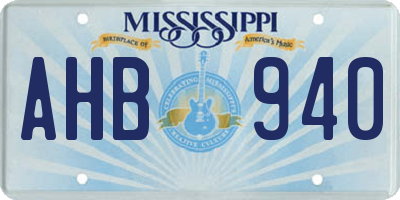 MS license plate AHB940