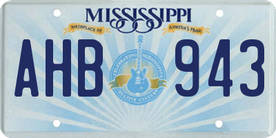 MS license plate AHB943