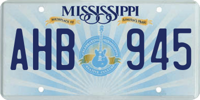 MS license plate AHB945