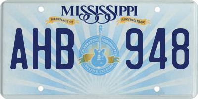 MS license plate AHB948