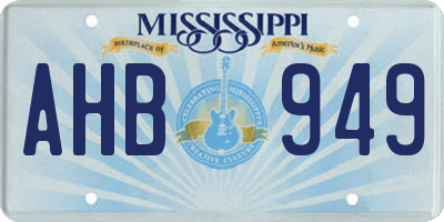 MS license plate AHB949