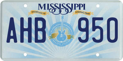 MS license plate AHB950