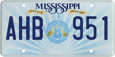 MS license plate AHB951