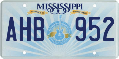 MS license plate AHB952