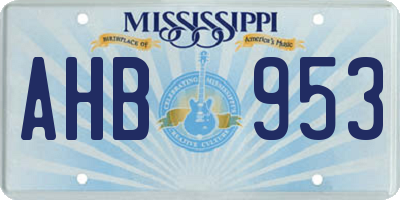 MS license plate AHB953
