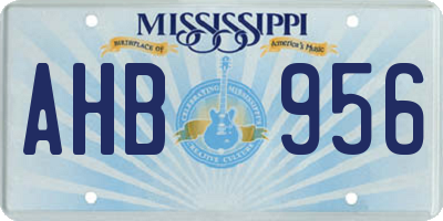 MS license plate AHB956