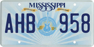 MS license plate AHB958