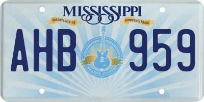 MS license plate AHB959