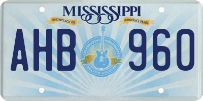 MS license plate AHB960