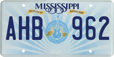 MS license plate AHB962