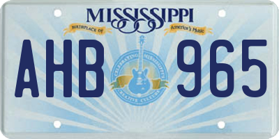 MS license plate AHB965