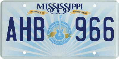 MS license plate AHB966