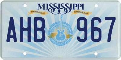 MS license plate AHB967