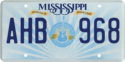 MS license plate AHB968