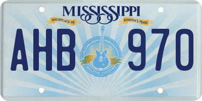 MS license plate AHB970