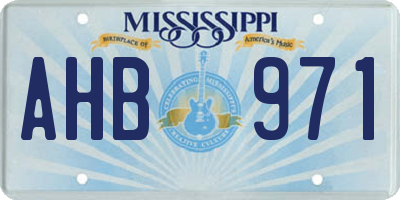 MS license plate AHB971