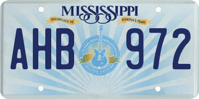 MS license plate AHB972