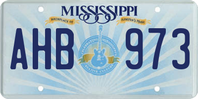 MS license plate AHB973