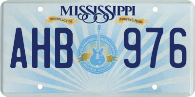 MS license plate AHB976