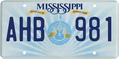 MS license plate AHB981