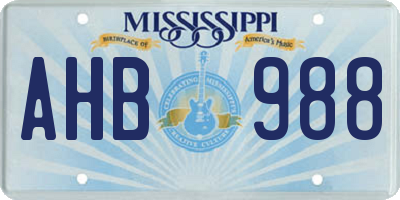 MS license plate AHB988