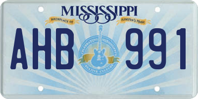 MS license plate AHB991