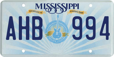 MS license plate AHB994