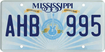 MS license plate AHB995